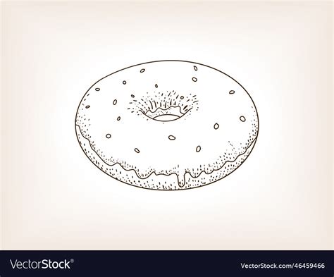 Donut sketch hand drawn sketch Royalty Free Vector Image