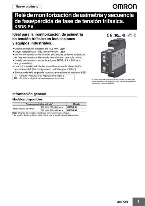 PDF Nuevo producto Relé de monitorización de asimetría y