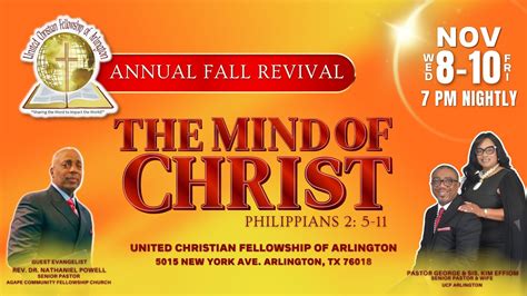 Fall Revival- “The Mind of Christ” – United Christian Fellowship