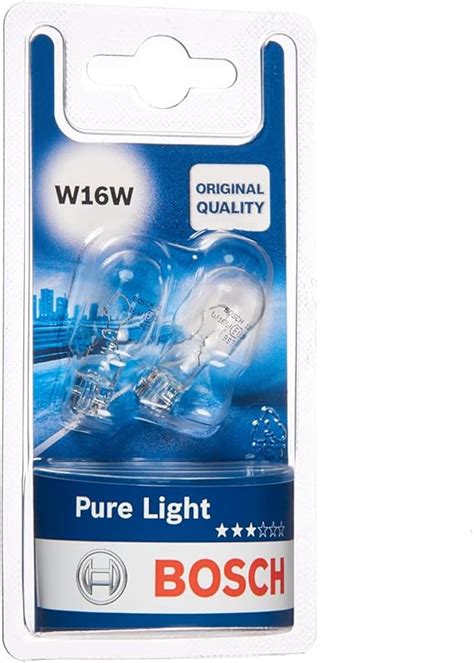 Bosch W16W Pure Light Lampadine Auto 12 V 16 W W2 1x9 5d Lampadine X2