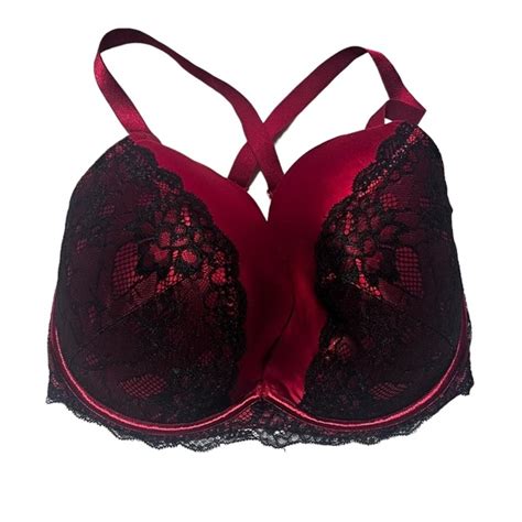 Cacique Intimates And Sleepwear Cacique New Red Satin Black Lace