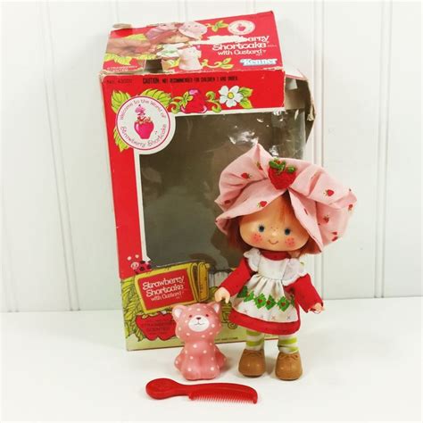 Strawberry Shortcake Doll With Pet Cat Custard 1982 Kenner Etsy