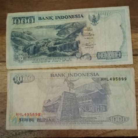 Jual Uang 1000 Kertas 1992 Lompat Batu Pulau Nias Danau Toba ASLI 100