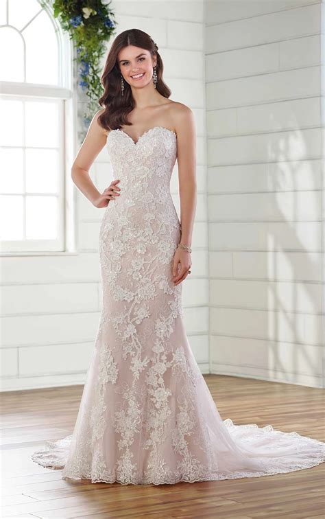 Strapless Fit And Flare Wedding Gown With All Over Shimmer Essense Of