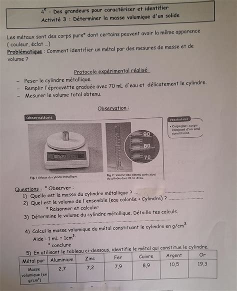 Bonjour J Aurais Besoins D Aide Pour Mon Exercice De Physique Chimie