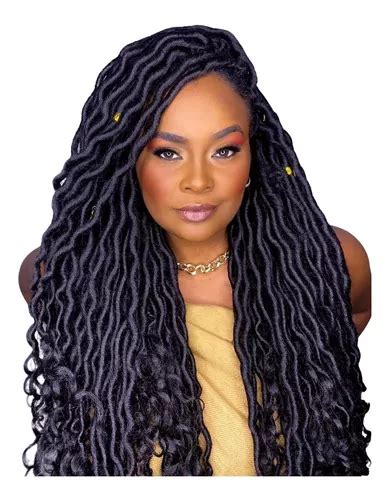 Cabelo Dread Faux Locs Goddess Curl Ser Mulher Duda Frete grátis