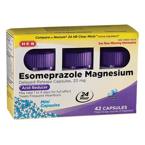 H E B Esomeprazole Magnesium 20 Mg Mini Capsules Shop Medicines