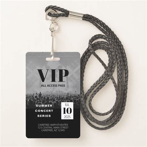 Custom Vip All Access Concert Badge Zazzle