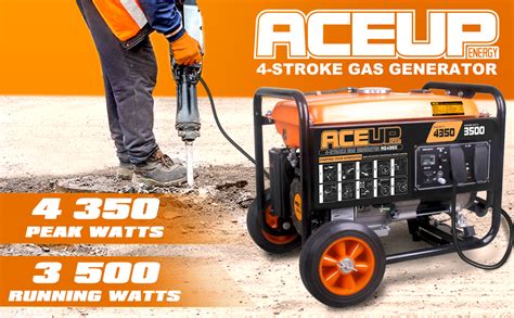 Aceup Energy Portable Generator Watt Gas Powered Equipment With