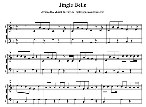 Jingle Bells Sheet Music Free Printable Professional Composers