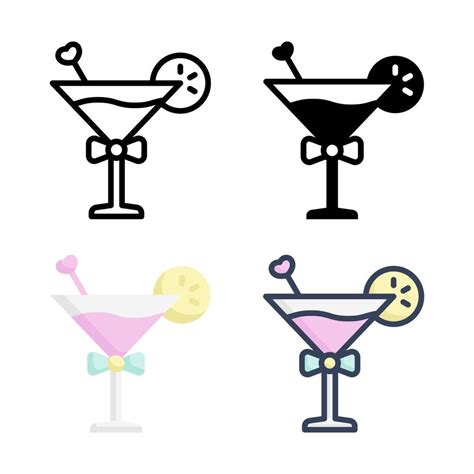 Cocktail Icon Set Style Collection 9157924 Vector Art At Vecteezy