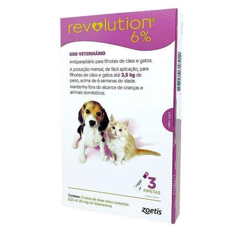 Antipulgas Para Filhotes De 1 Mês - Revolution 6% Antipulgas para Cães e Gatos Filhotes até 2,5kg Zoetis 3 ...
