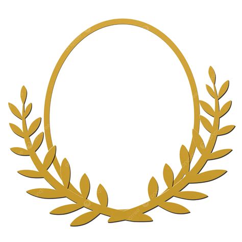 Gold Elipse Leaf Frame, Leaf, Ellipse, Wedding PNG Transparent Clipart