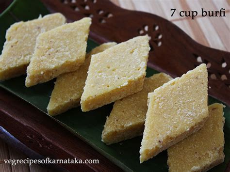 7 Cup Burfi Recipe How To Make Seven Cup Cake 7 Cup Sweet Recipe