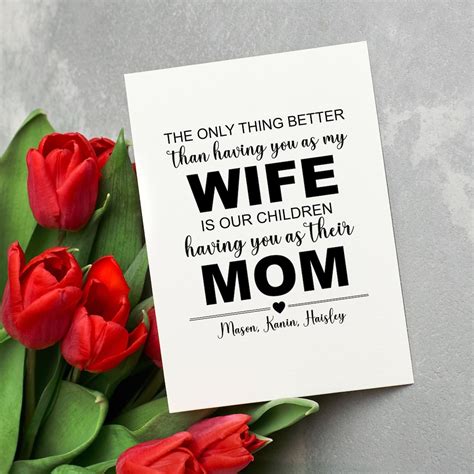 Personalized Mothers Day T For Mom Of 3 Cute Mothers Day Card For Wife Mothers Day T