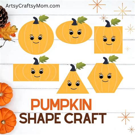 Printable Shape Pumpkin Cut Paste Craft - Artsy Craftsy Mom