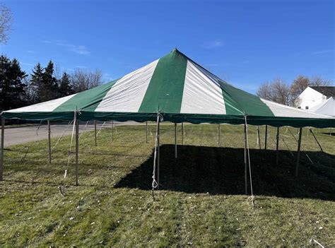 30x60 Pole Tent Green And White Delux Tents Mid Michigan