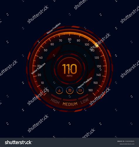 Futuristic Car Speedometer Gauge Dial Vector Stock Vektor Royaltyfri