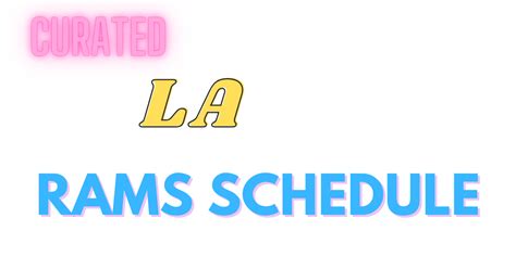 Updated Los Angeles Rams Schedule