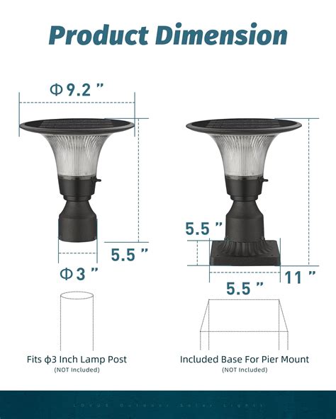 Lovus Solar Post Light Dusk To Dawn Outdoor Post LED Lamp Fixture