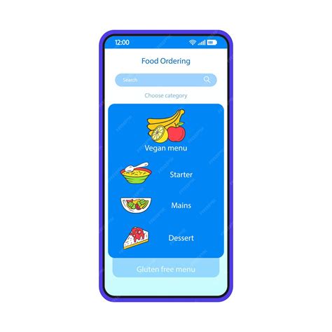 premium vector food ordering smartphone interface vector template