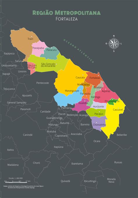 Regiao Metropolitana De Fortaleza Mapa Anu Rio Do Cear