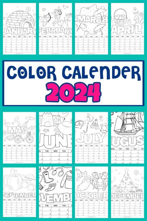 Coloring Calendar 2024 Sean Winnie