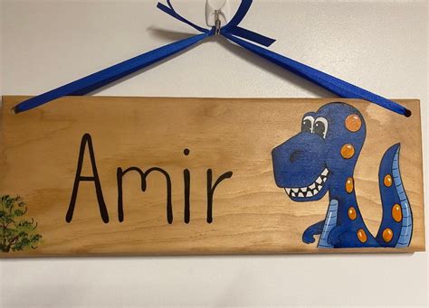 T Rex Name Sign Personalized Name Board Kids Name Plaque Custom Name