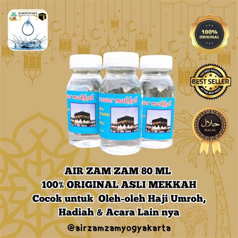 Jual Air Zam Zam Botol Isi Penuh 80 Ml Oleh Oleh Haji Dan Umroh