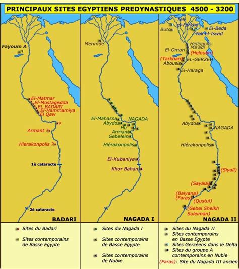 Carte Des Principaux Sites Pr Dynastiques Degypte Site Egypte