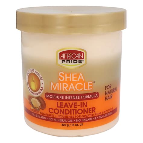 African Pride Shea Miracle Conditioner, Leave In, Moisture Intense, For