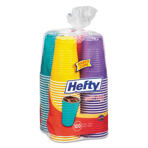 Hefty Colorful Easy Grip Disposable Plastic Party Cups 16 Oz Assorted