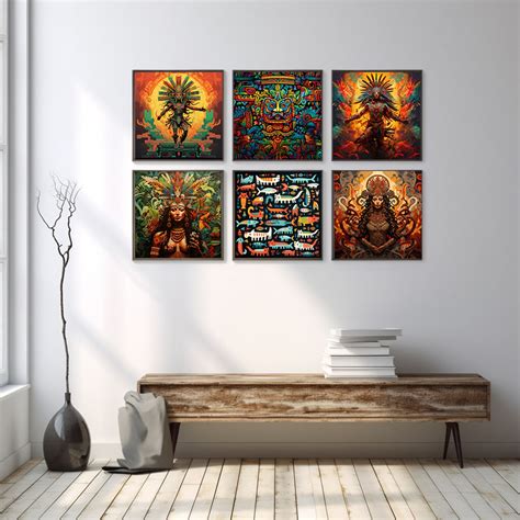 Aztec God of Sun Mayan Wall Art Aztec Digital Print Mythological ...