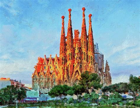 Sagrada Familia Painting By Am Fineartprints Fine Art America