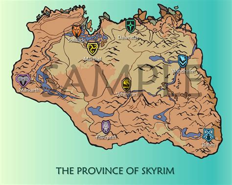 Skyrim Map In Svg Format Digital Download Elder Scrolls Etsy Canada