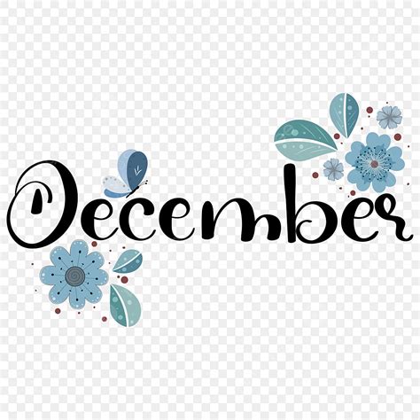 Hola Diciembre Mes Del Año Letras A Mano Con Flores Mariposa Y Hojas