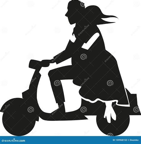 Silhouette Couple Over A Motorcycle Stock Vector Illustration Of