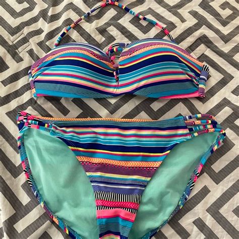 No Boundaries Swim No Boundaries Colorful Bikini Size M Top And