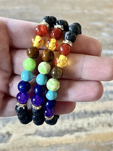 Chakra Lava Stone Diffuser Bracelet Mm Mama Moon Rocks