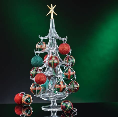 Tartan True Hand Blown Glass Tree Glass Christmas Tree Ornaments Glass Christmas Tree