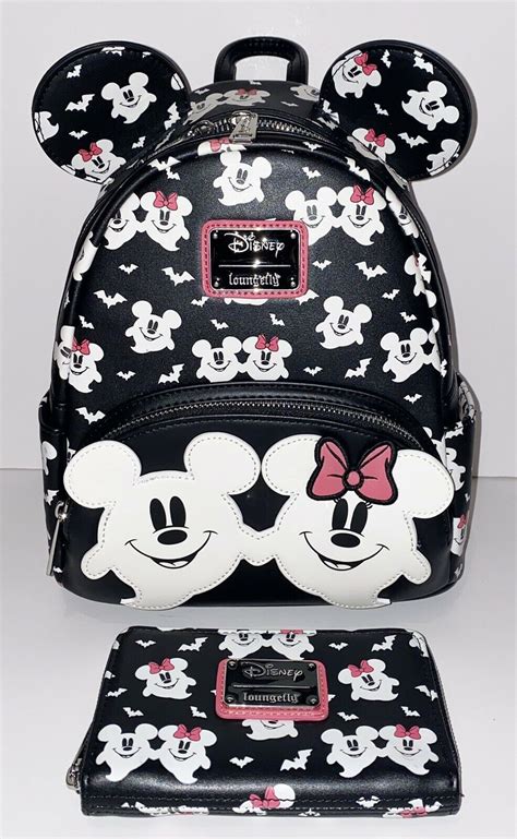 Nwt Loungefly Disney Mckey And Minnie Mouse Ghostly Glow In The Dark Mini Backpack Ebay In 2022