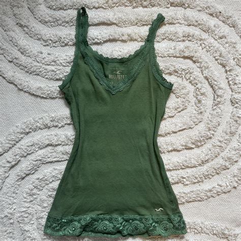 Y2k 2000s Lace Cami Brand Vintage Hollister Size Depop