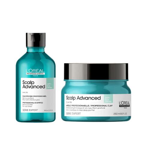 L'Oréal Scalp Advanced Anti Oiliness Shampoo + L'Oréal Scalp Advanced Anti Oiliness Masque (Clay ...