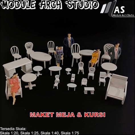 Jual Miniatur Kursi Meja Skala 20 25 Maket Kursi Maket Meja