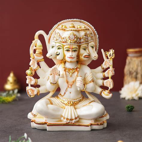 Buy Shyam Antique Creation Five Face Hanuman Ji Sitting Murti