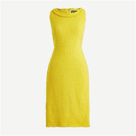 Jcrew Sheath Dress In Textured Fringe Tweed For Women