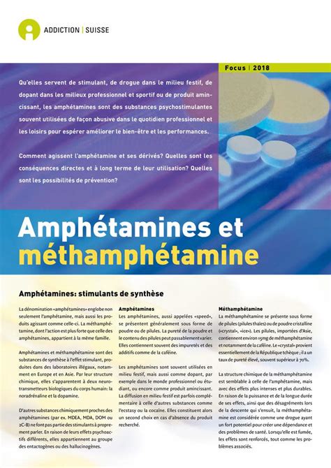 Amphétamines Et Méthamphétamine Migesplusch