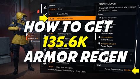 The Division 2 How To Get 135k Armor Regen 115 Amplified Damage