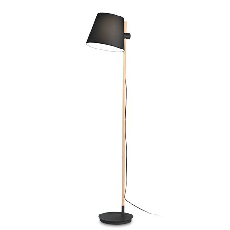 Ideal Lux Axel Piantana Con Legno Nero Naturale Lampade It