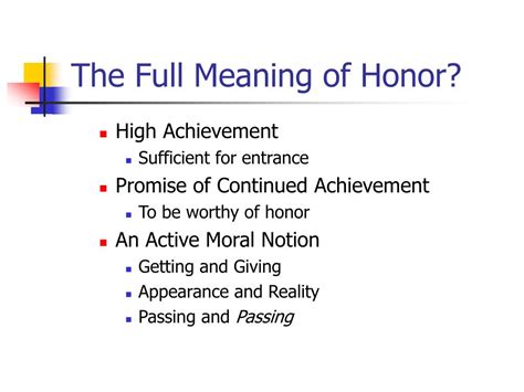 Honoring Meaning